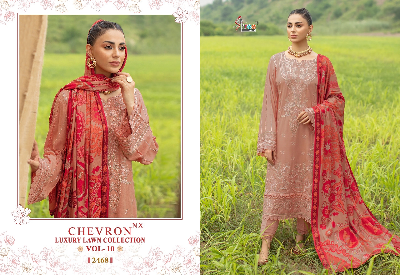 shree fabs chevron luxury lawn collection vol 10 nx cotton elegant  salwar suit with cotton dupatta catalog