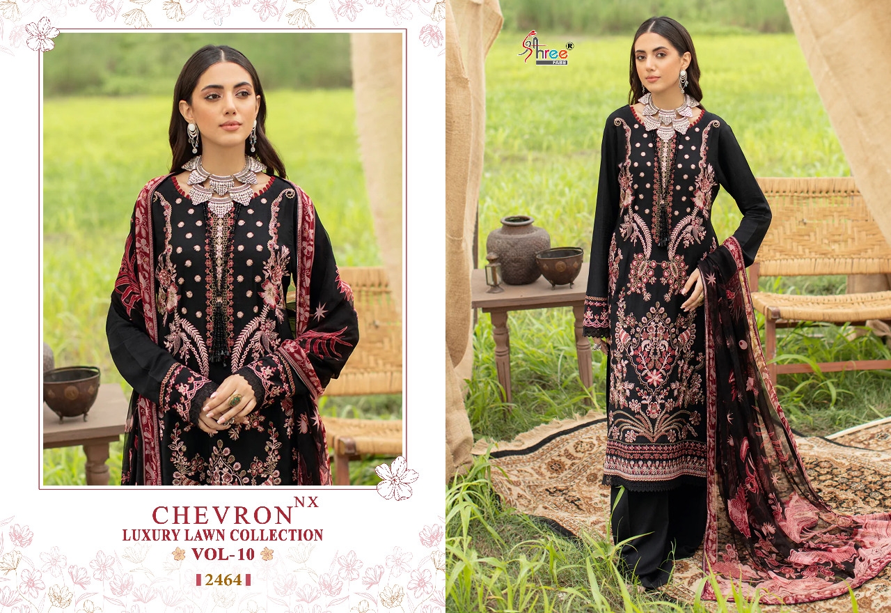 shree fabs chevron luxury lawn collection vol 10 nx cotton elegant  salwar suit with cotton dupatta catalog