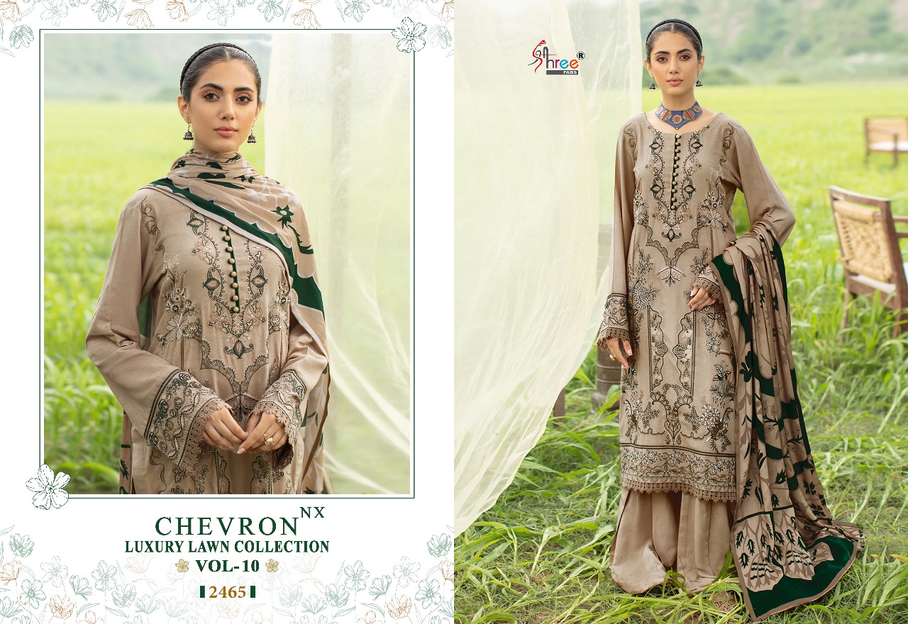 shree fabs chevron luxury lawn collection vol 10 nx cotton elegant  salwar suit with cotton dupatta catalog