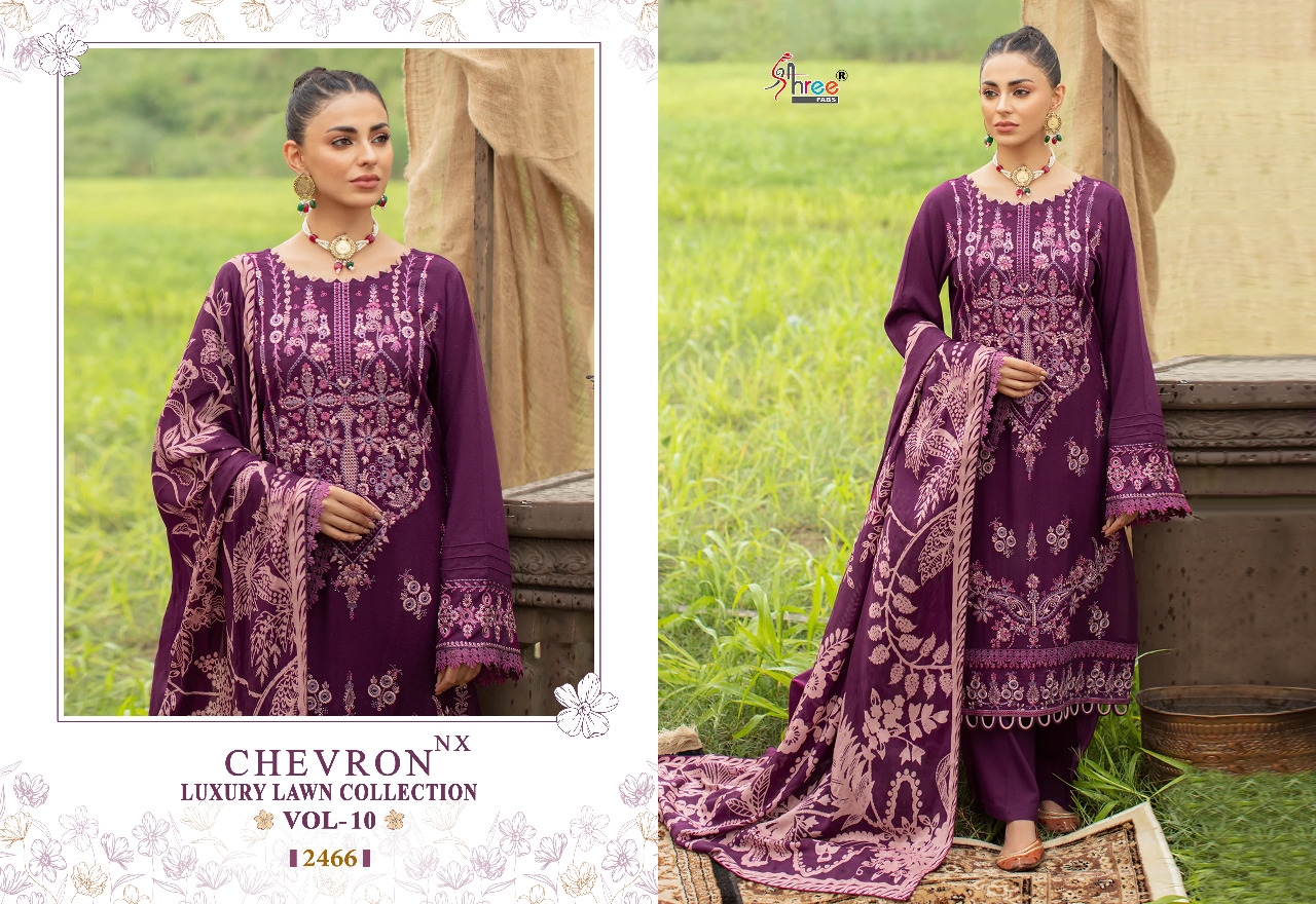 shree fabs chevron luxury lawn collection vol 10 nx cotton elegant  salwar suit with cotton dupatta catalog