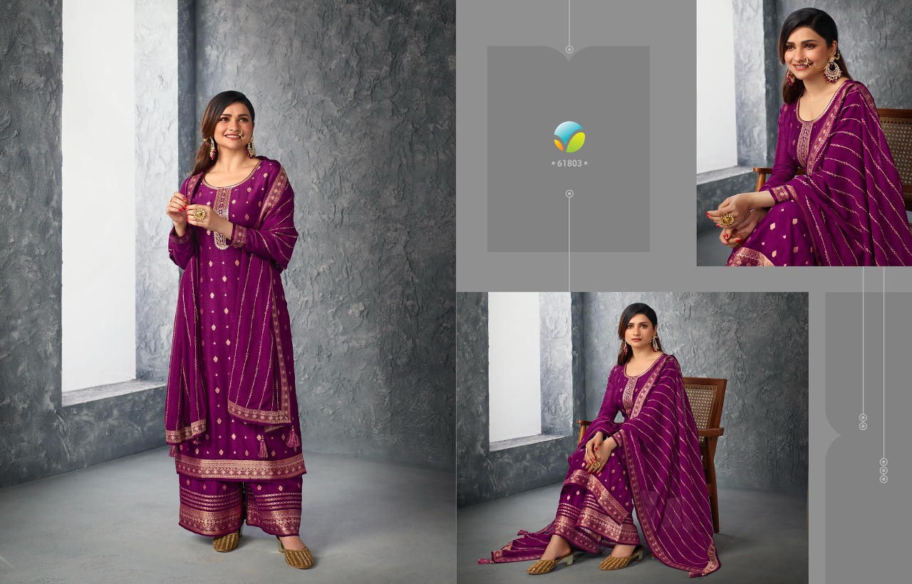 vinay fashion kaseesh glazze 2 dola jacouard festive look salwar suit catalog