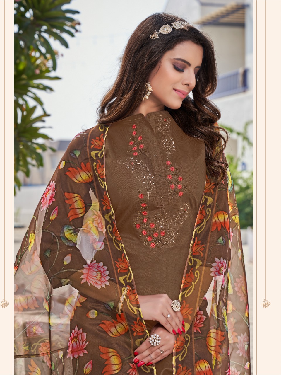 vitara fashion belldona silk elegant top pent with dupatta catalog