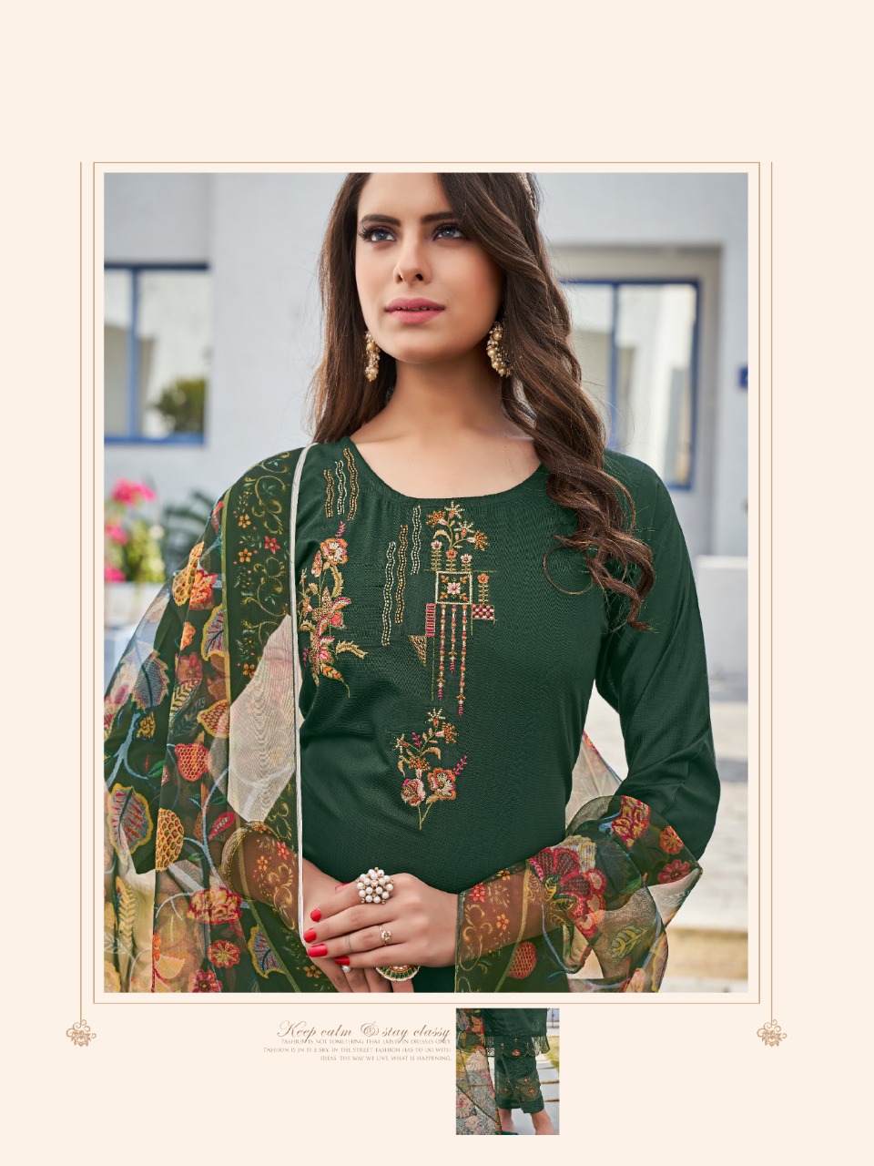 vitara fashion belldona silk elegant top pent with dupatta catalog