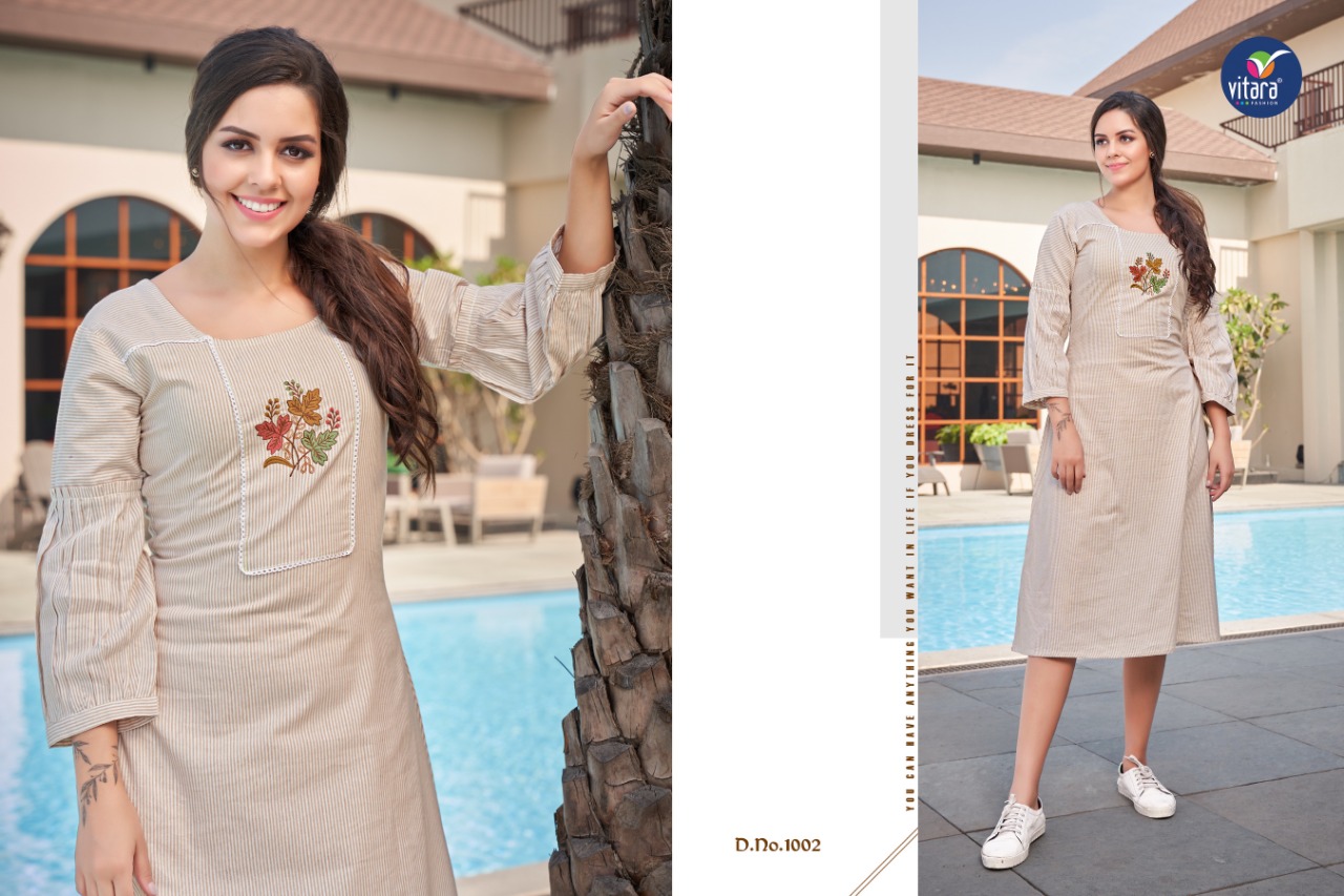 vitara fashion venila cotton authentic fabrick kurti catalog