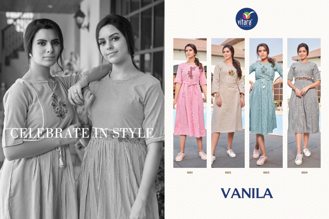 vitara fashion venila cotton authentic fabrick kurti catalog