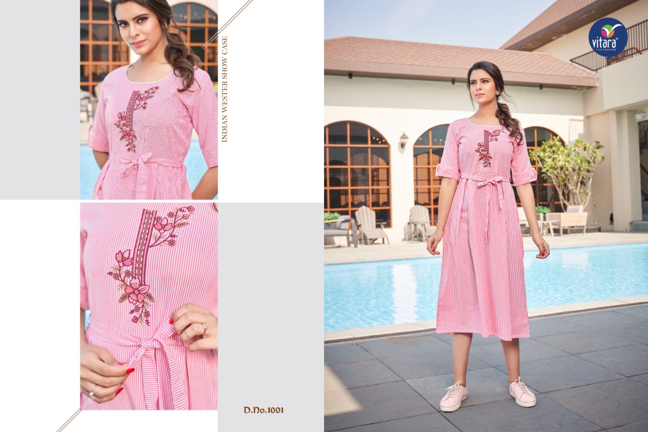 vitara fashion venila cotton authentic fabrick kurti catalog