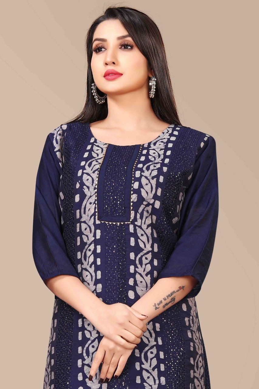 Wlosea fashion sku 5001 to 5005 chanderi elegant kurti size set