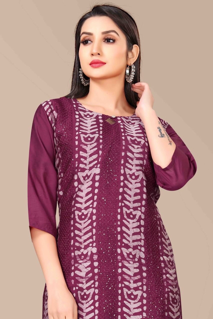 Wlosea fashion sku 5001 to 5005 chanderi elegant kurti size set