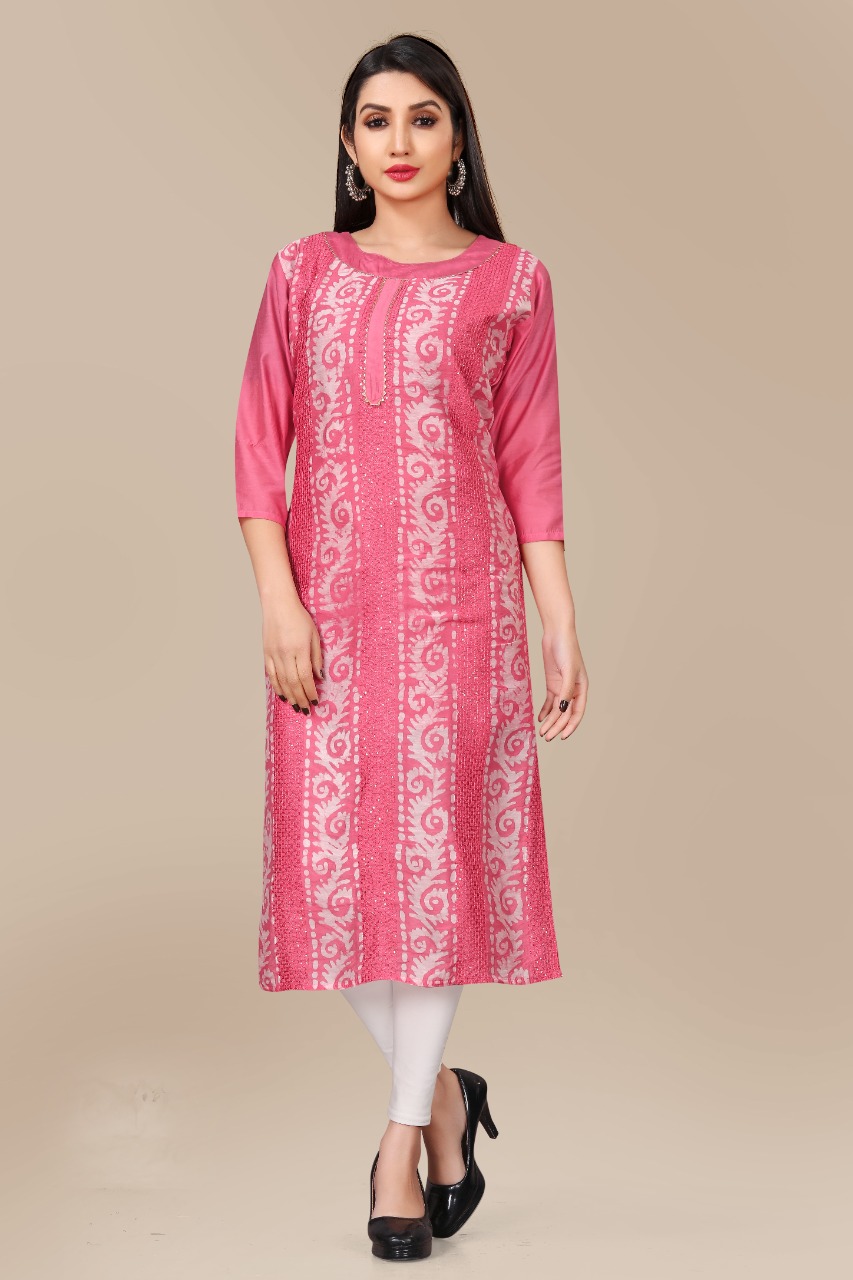 Wlosea fashion sku 5001 to 5005 chanderi elegant kurti size set