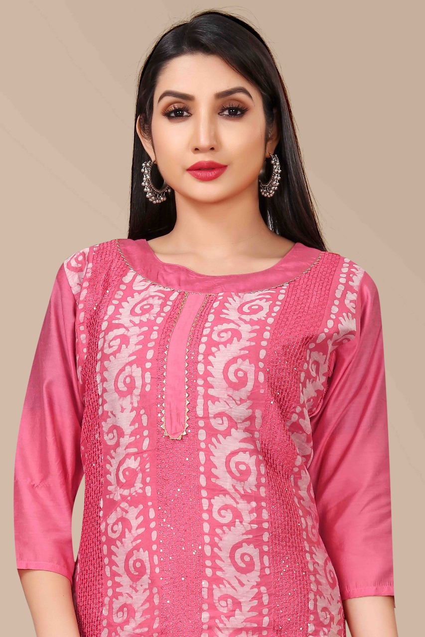 Wlosea fashion sku 5001 to 5005 chanderi elegant kurti size set