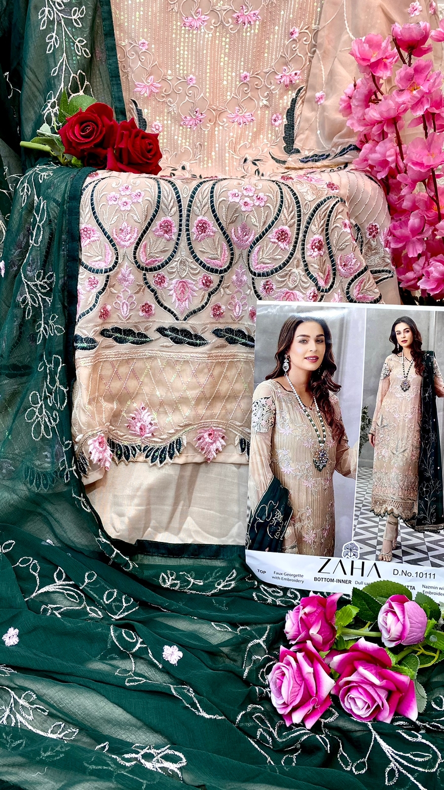 zaha zaha d no 10111 georgette catchy look salwar suit single