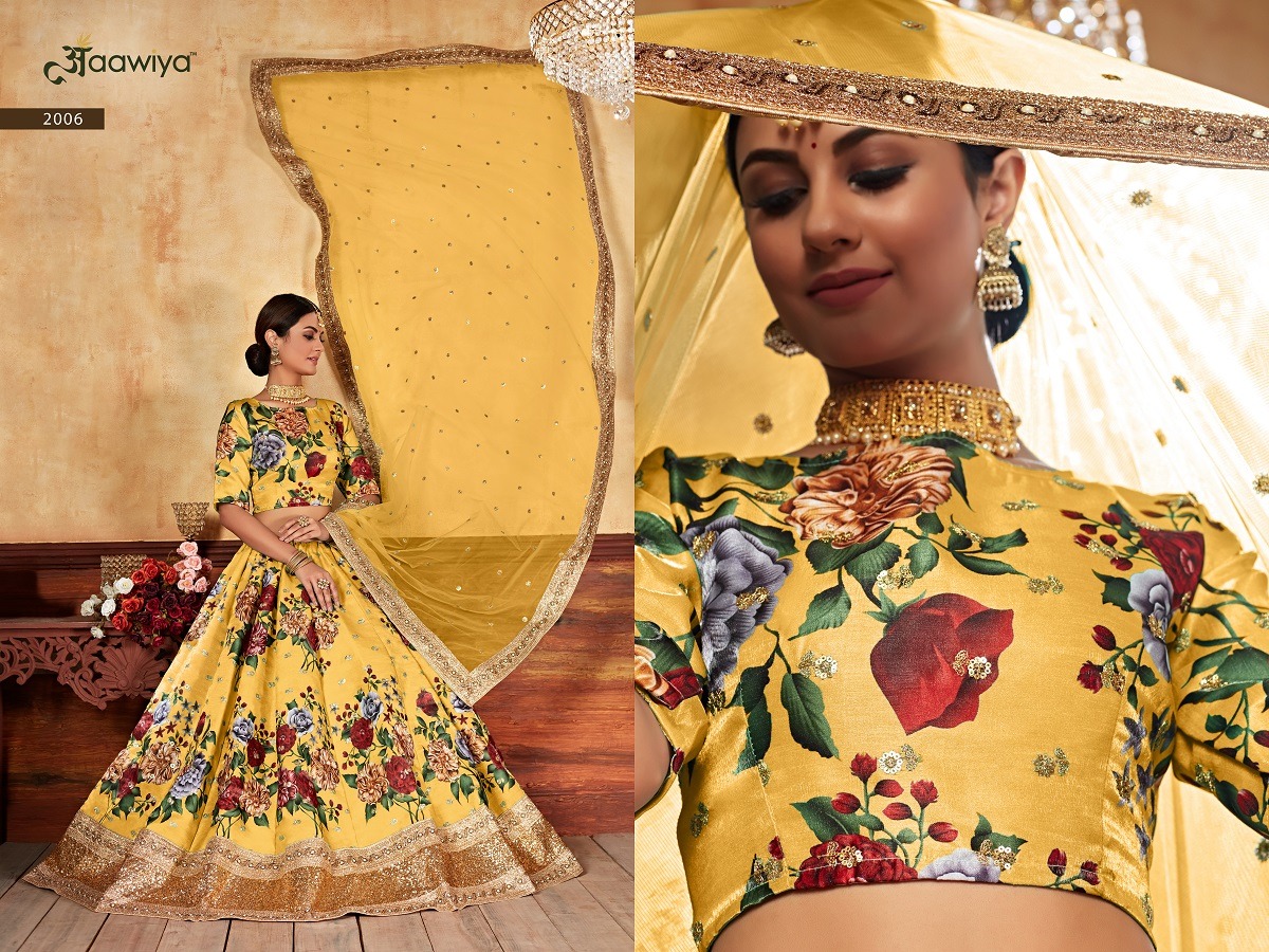 aawiya official lishvaa vol 1 art silk gorgeous look lehnga catalog