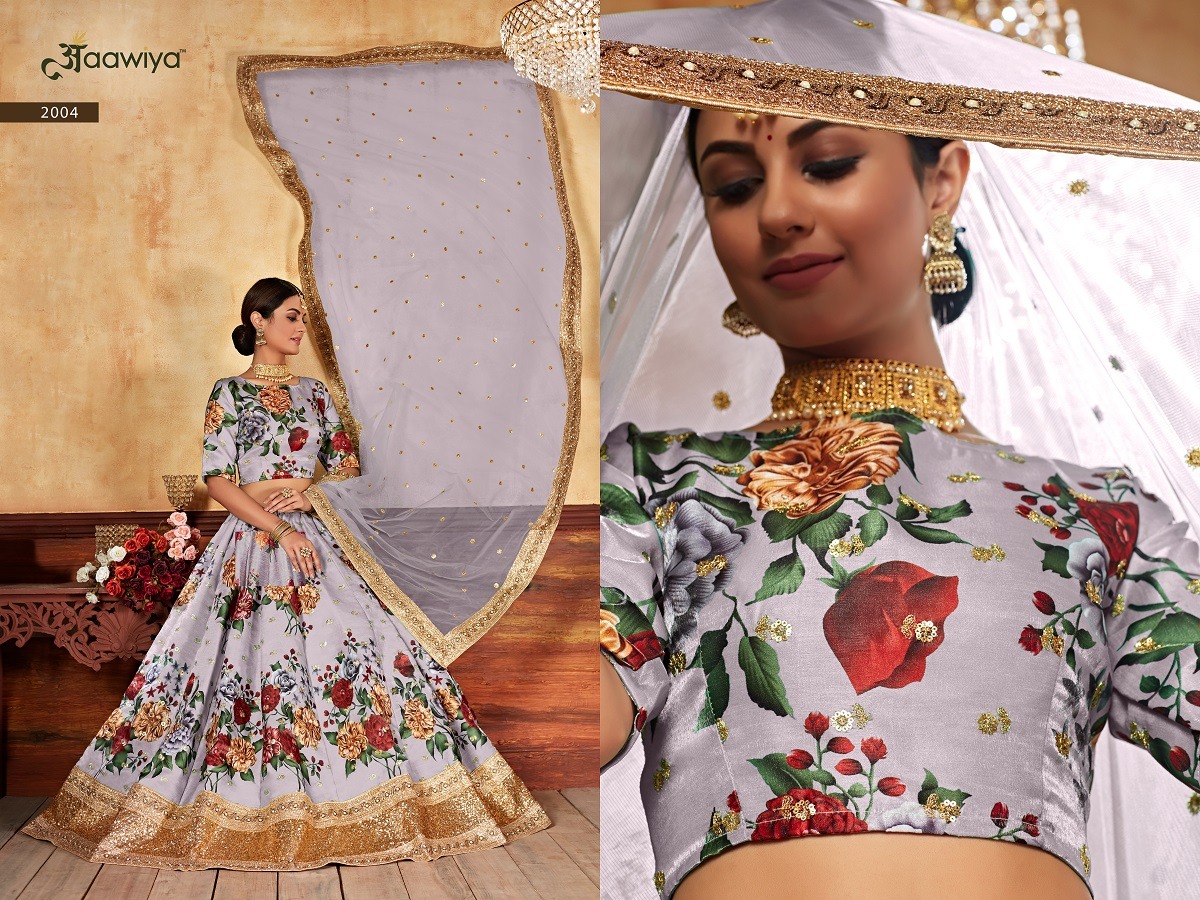 aawiya official lishvaa vol 1 art silk gorgeous look lehnga catalog