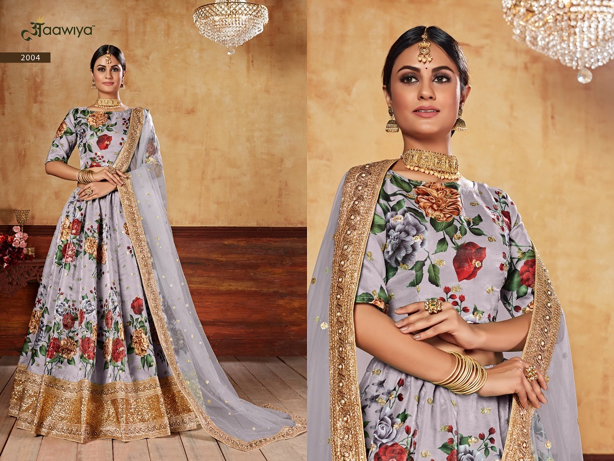 aawiya official lishvaa vol 1 art silk gorgeous look lehnga catalog