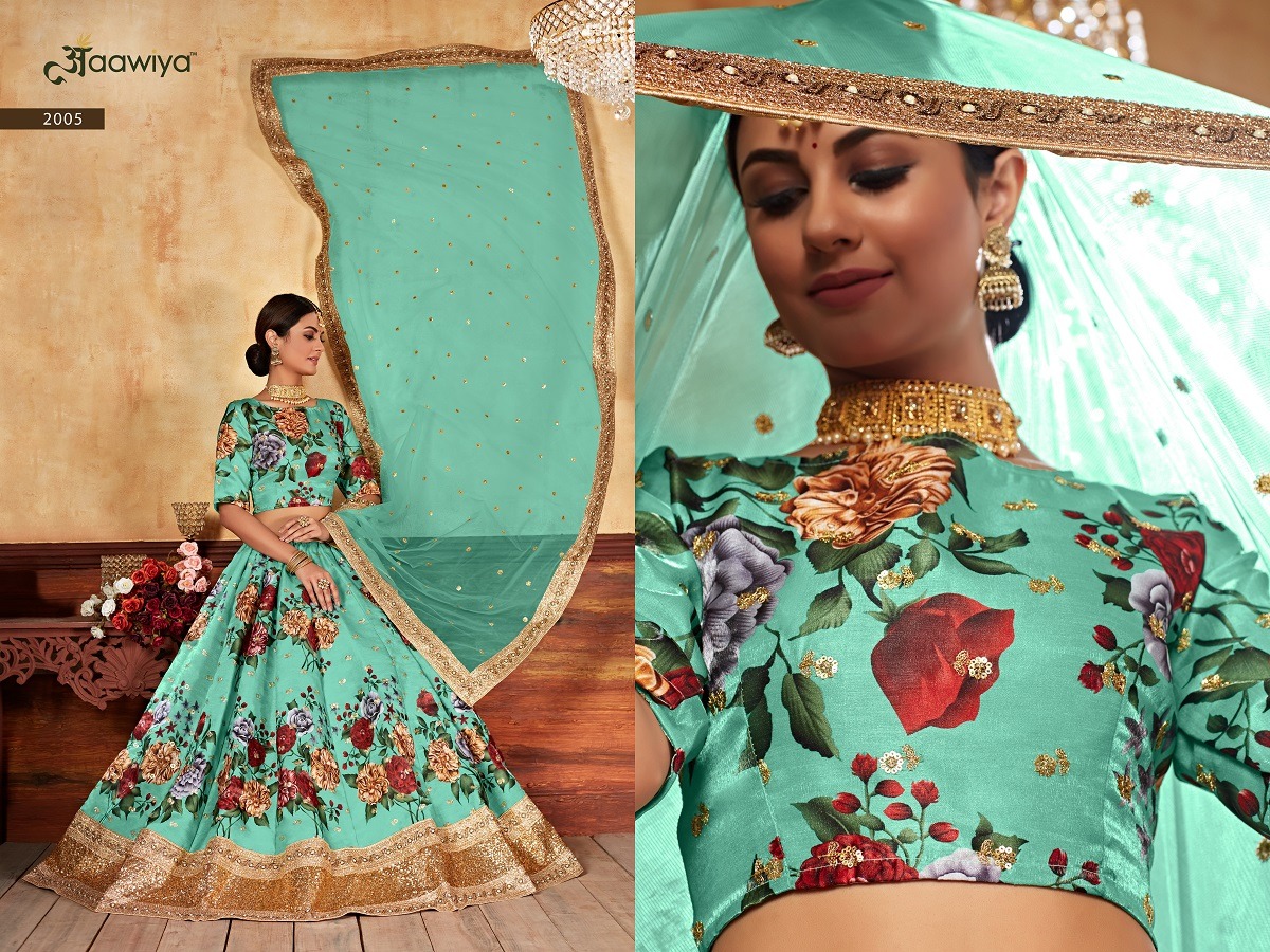 aawiya official lishvaa vol 1 art silk gorgeous look lehnga catalog