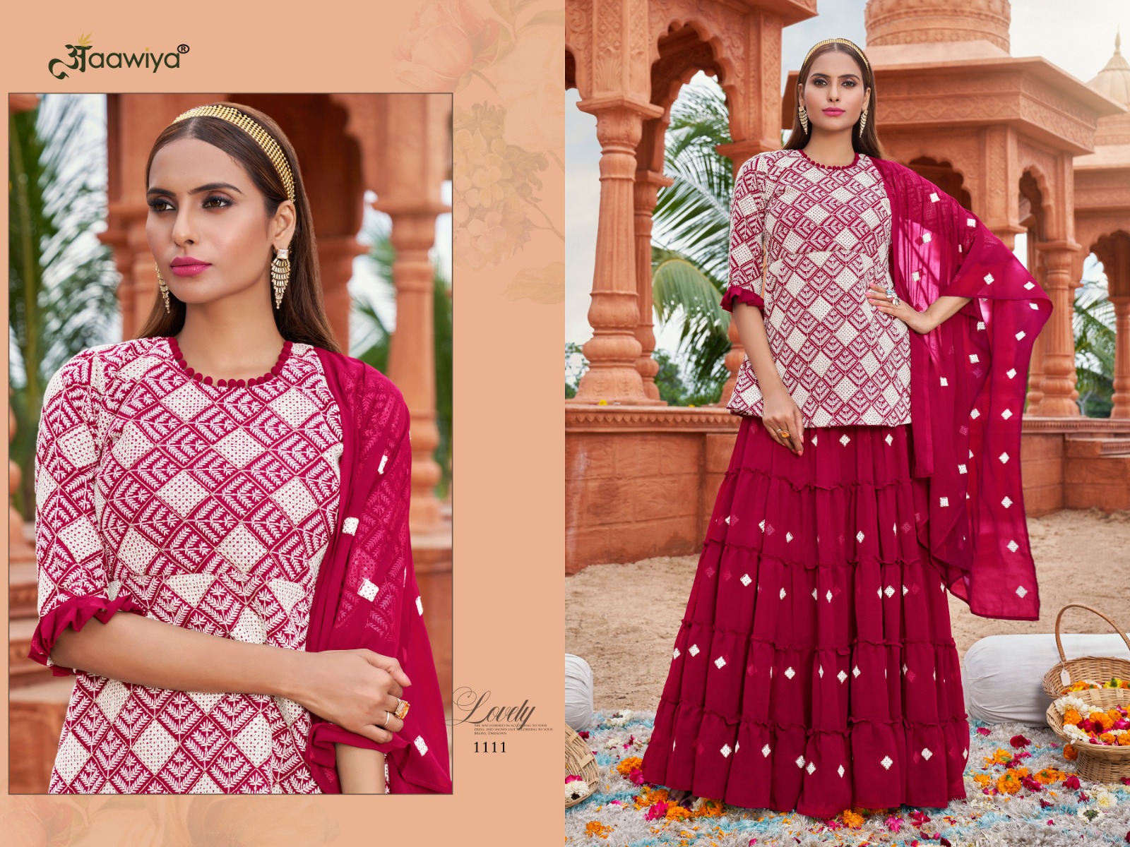 aawiya official muraad vol 1 georgette gorgeous look lehngha catalog