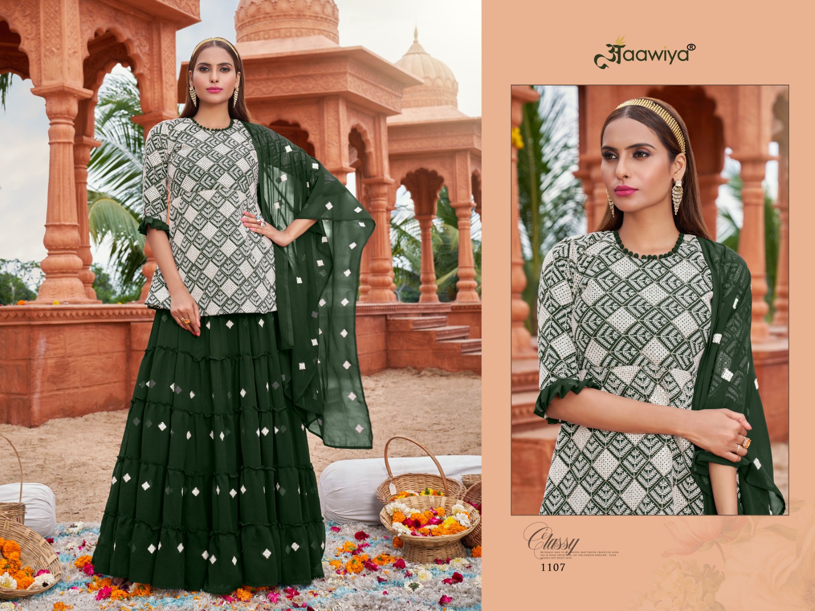 aawiya official muraad vol 1 georgette gorgeous look lehngha catalog