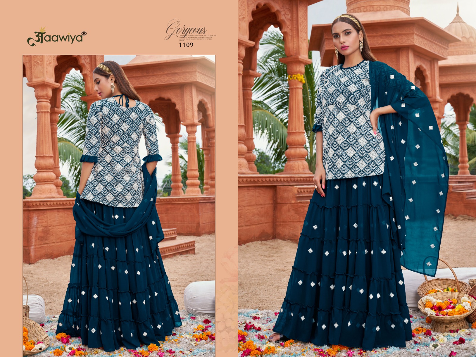 aawiya official muraad vol 1 georgette gorgeous look lehngha catalog