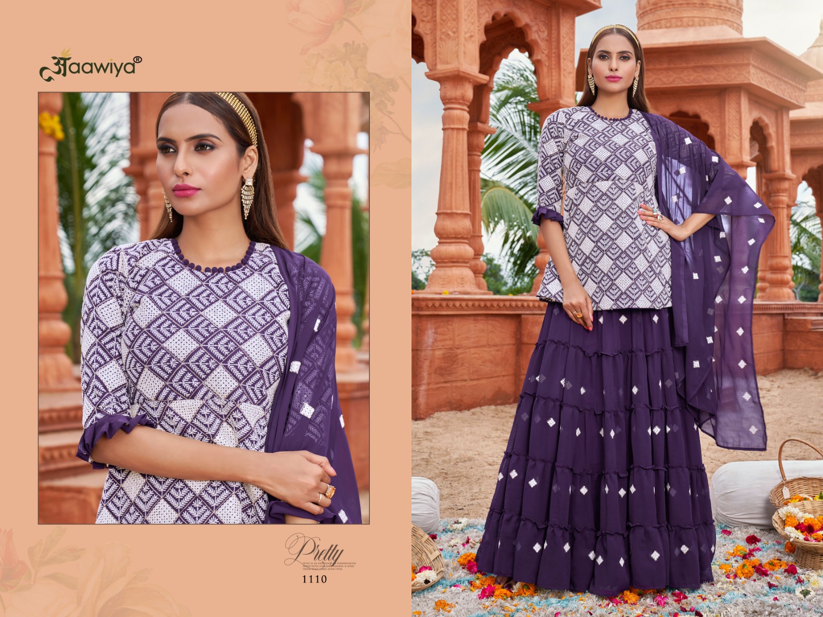 aawiya official muraad vol 1 georgette gorgeous look lehngha catalog