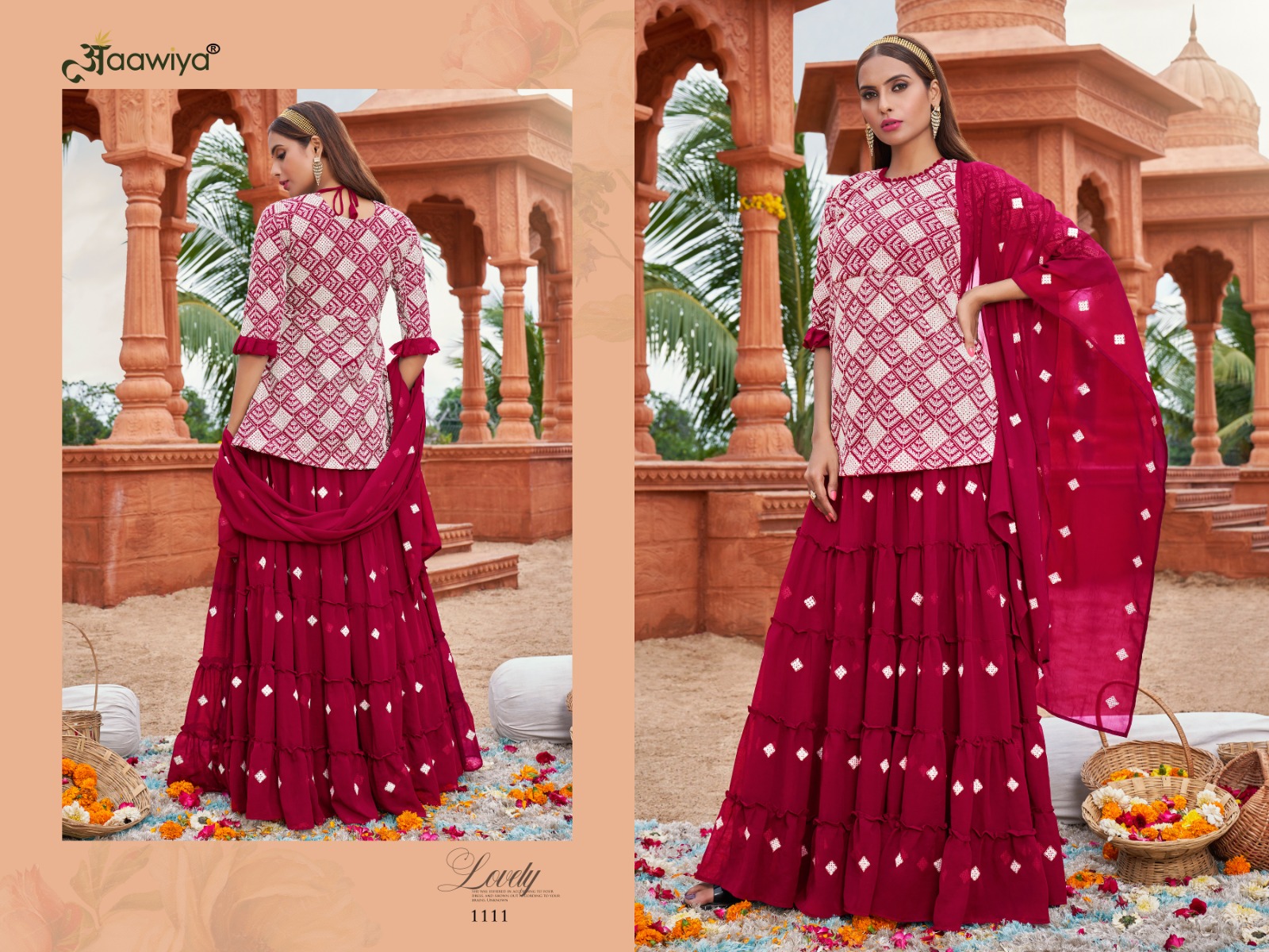 aawiya official muraad vol 1 georgette gorgeous look lehngha catalog