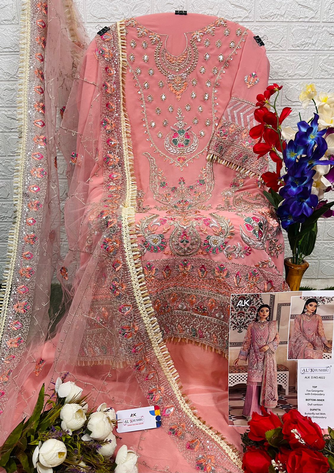 al khushbu alk d no 4022 georgette attractive look salwar suit singale