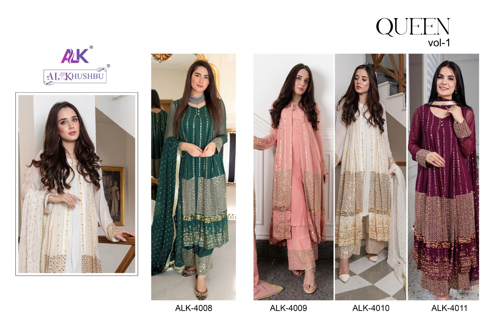 alizeh queen vol 1 georgette festive look salwar suit catalog