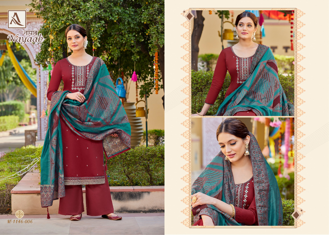 alok suit nayaab pure zam solid katha graceful look salwar suit catalog