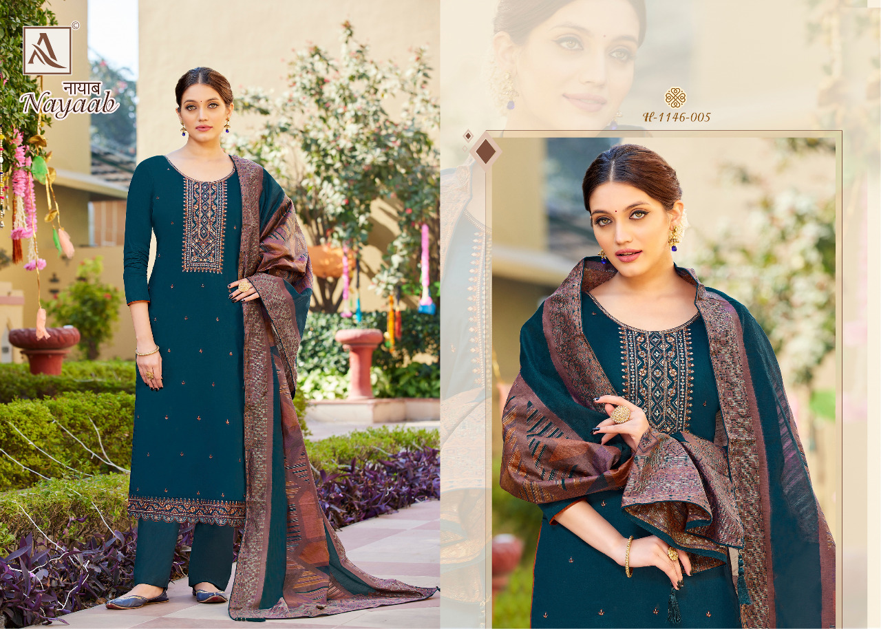 alok suit nayaab pure zam solid katha graceful look salwar suit catalog