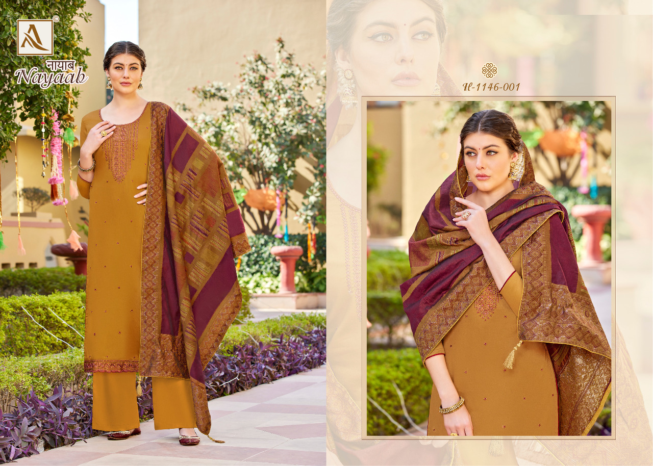 alok suit nayaab pure zam solid katha graceful look salwar suit catalog