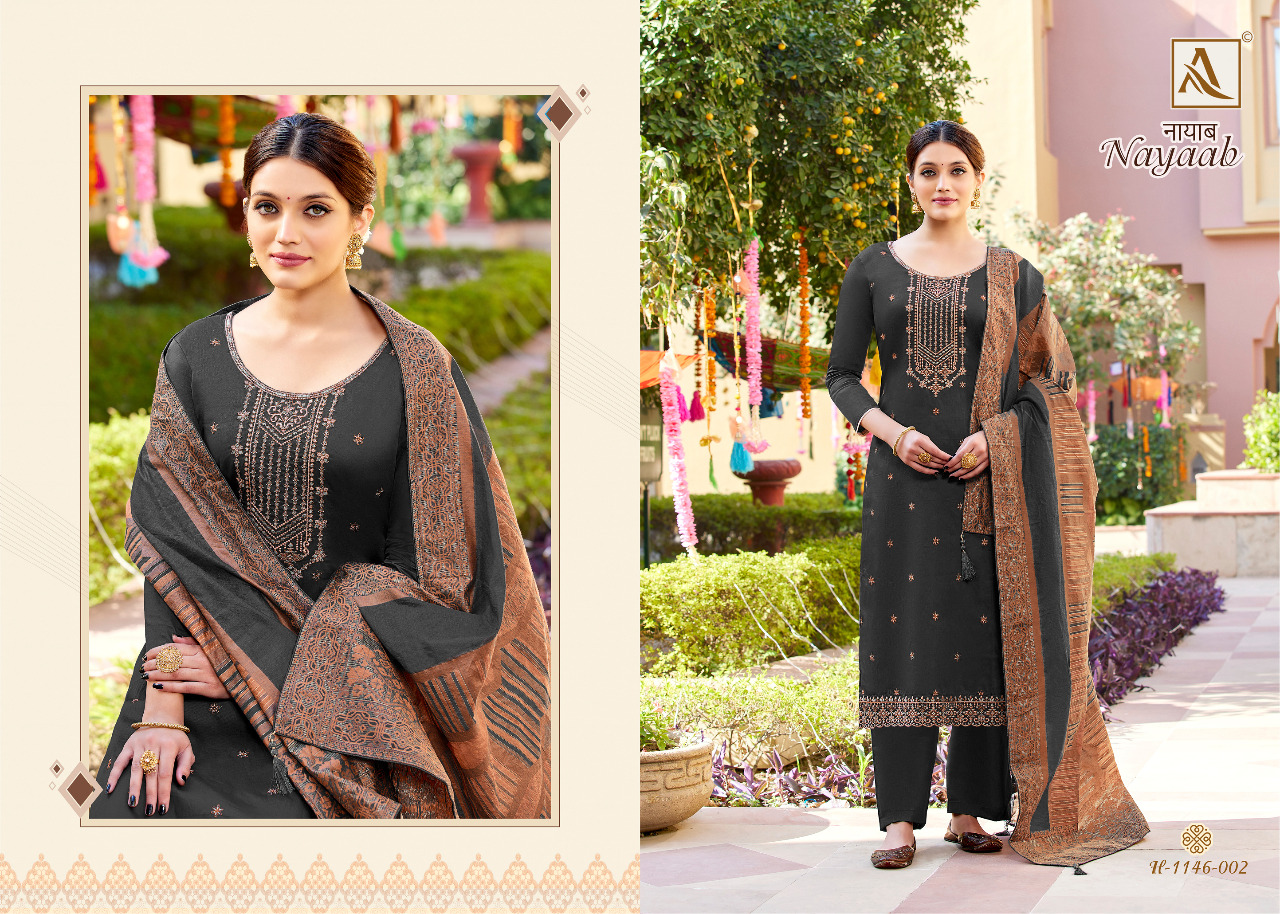 alok suit nayaab pure zam solid katha graceful look salwar suit catalog