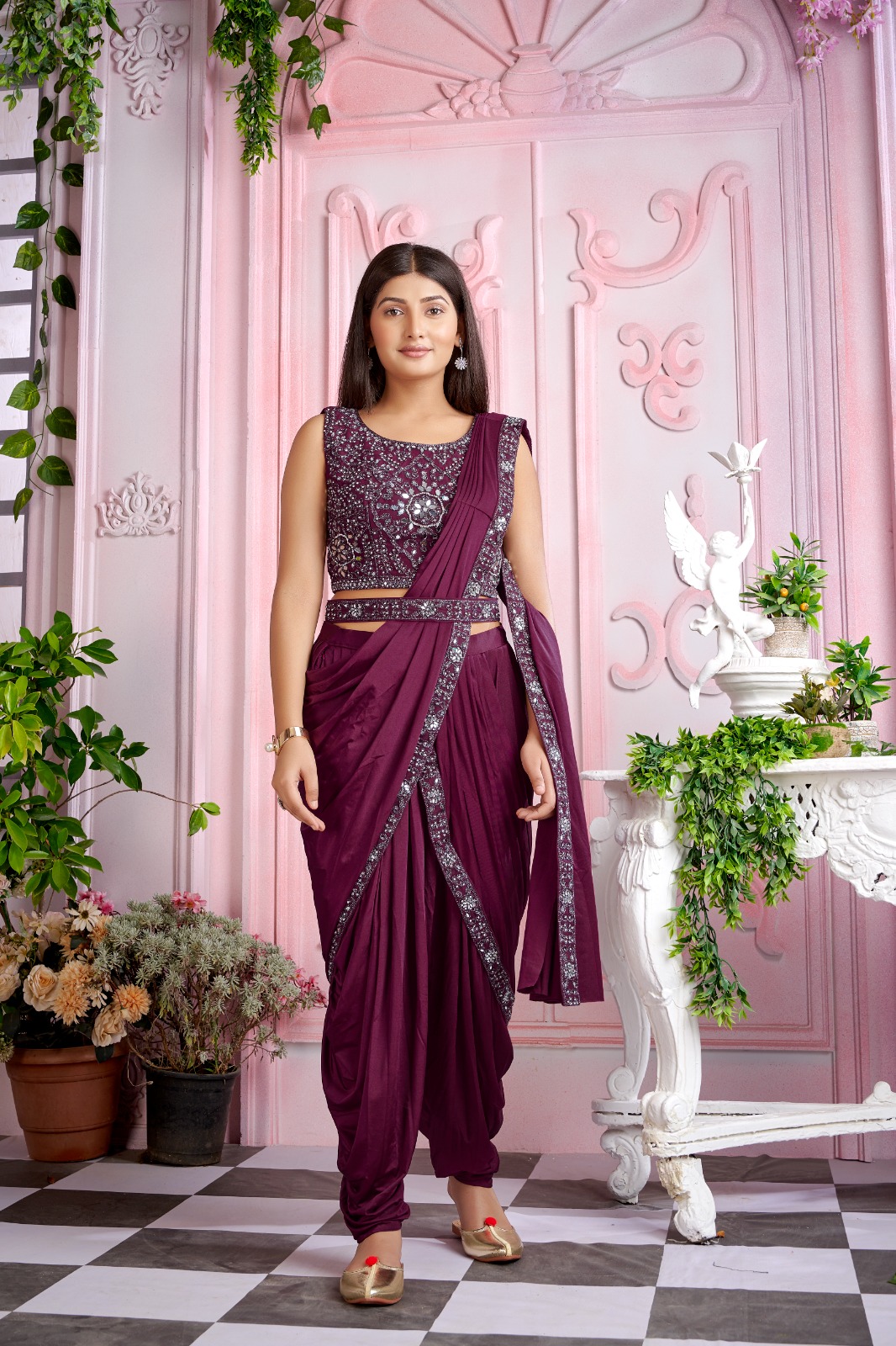 amoha trendz D no 1015950 mirror work gorgeous look saree catalog