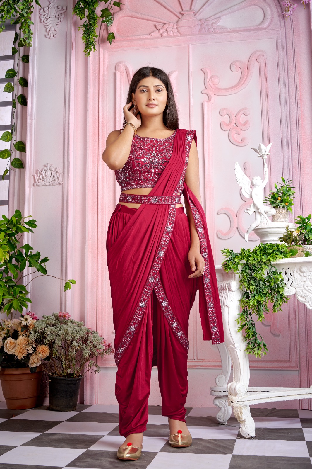 amoha trendz D no 1015950 mirror work gorgeous look saree catalog