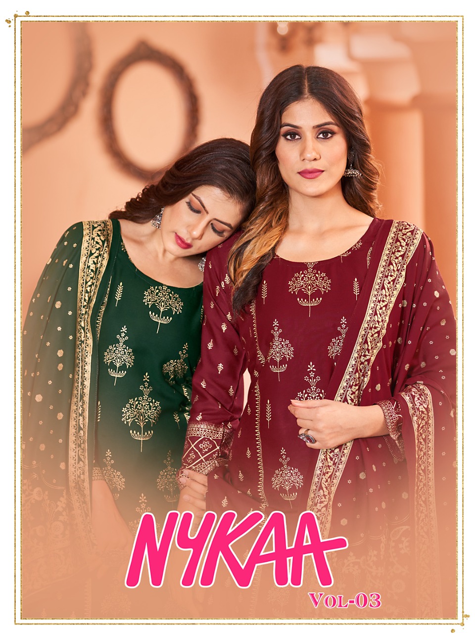 Banwery Fashion nykaa vol 3 rayon new and modern style top pent with dupatta catalog