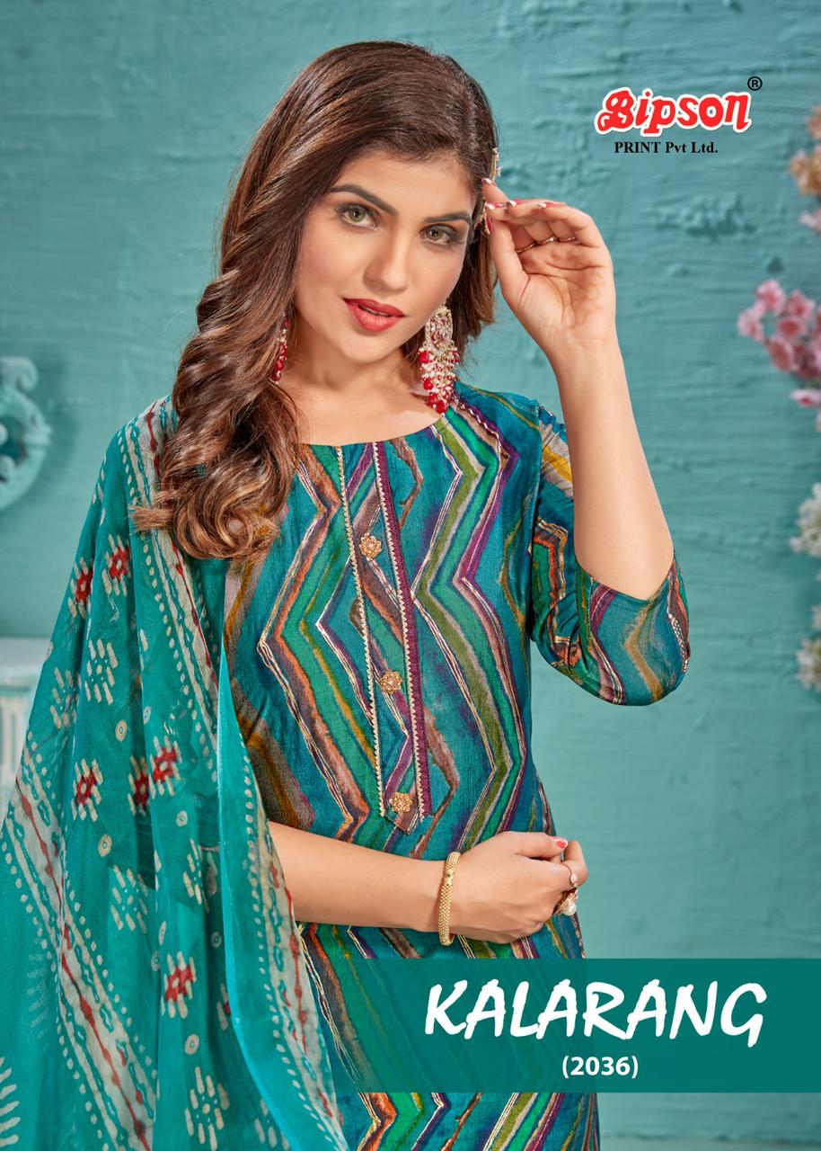 bipson kalarang 2036 viscose exclusive print salwar suit catalog