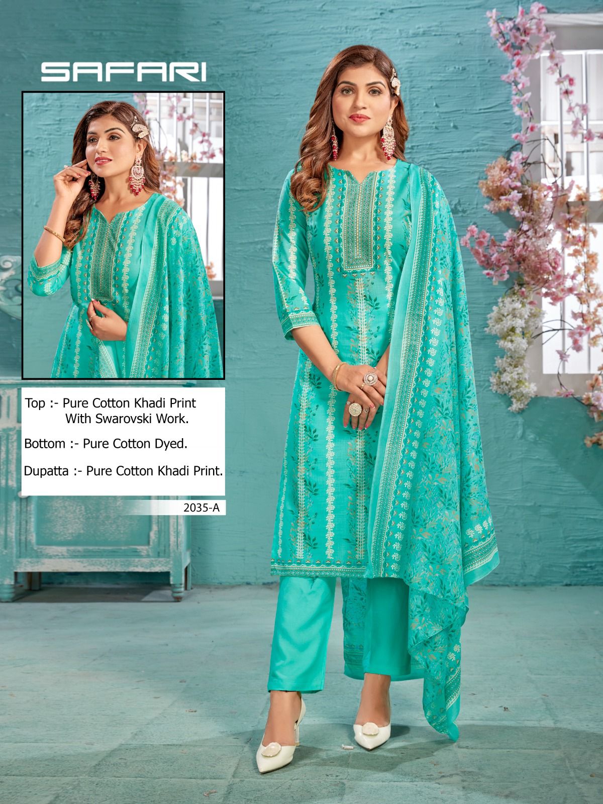 Bipson safari 2035 cotton khadi print innovative look salwar suit catalog