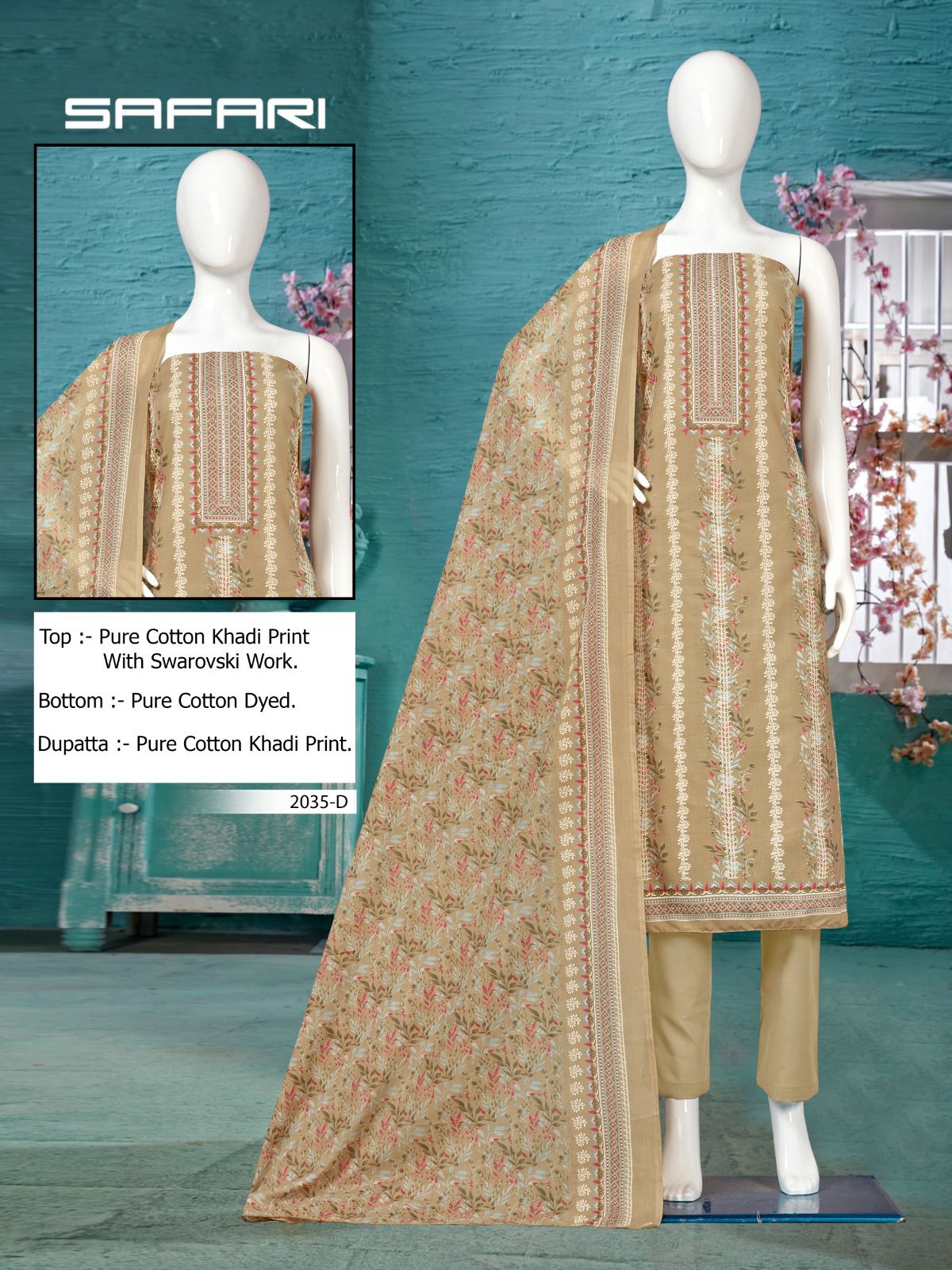 Bipson safari 2035 cotton khadi print innovative look salwar suit catalog