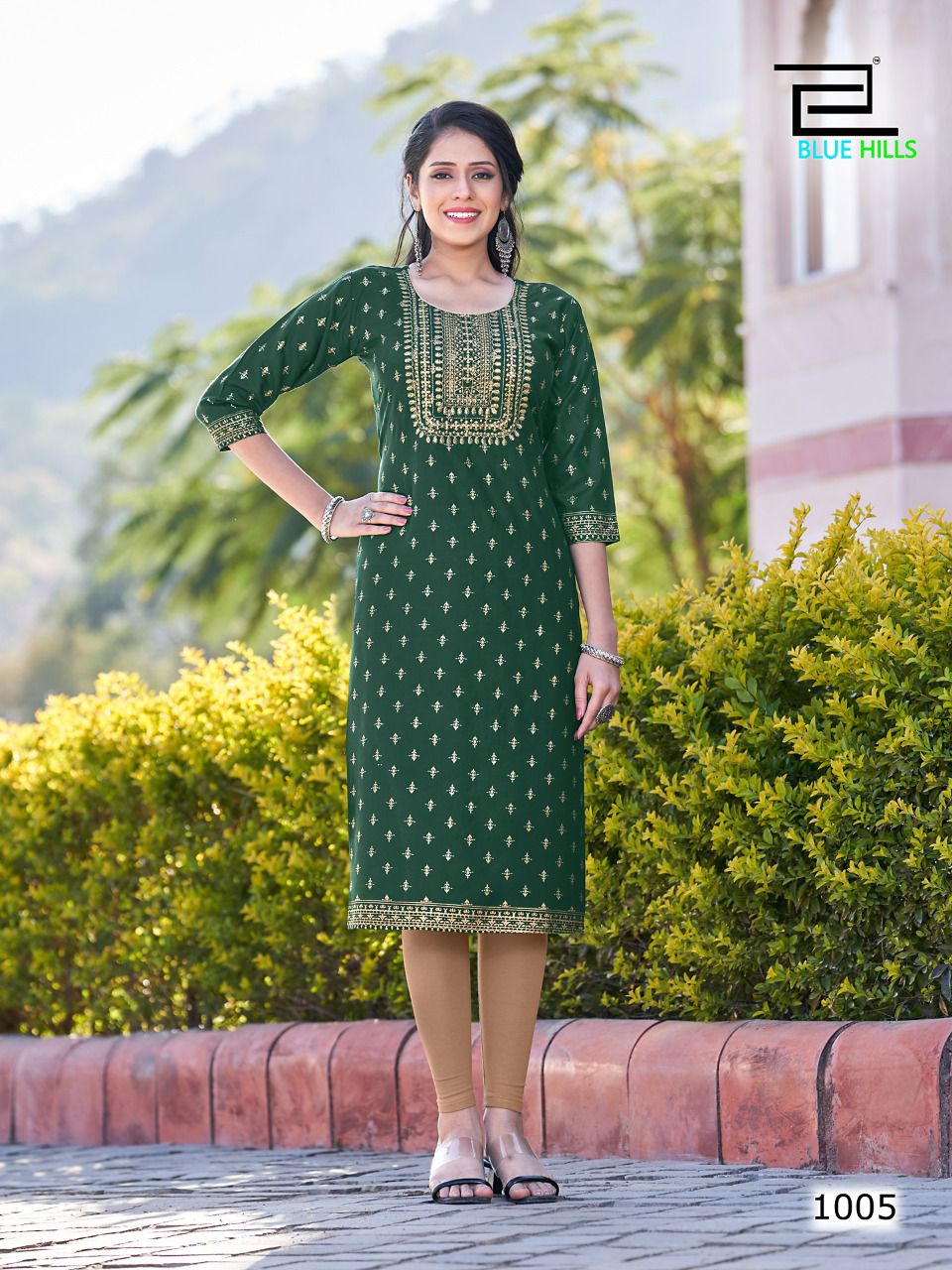 blue hills Freddy rayon decent look kurti catalog