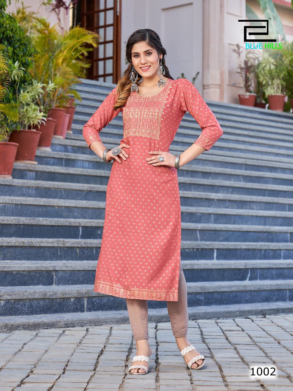 blue hills Freddy rayon decent look kurti catalog