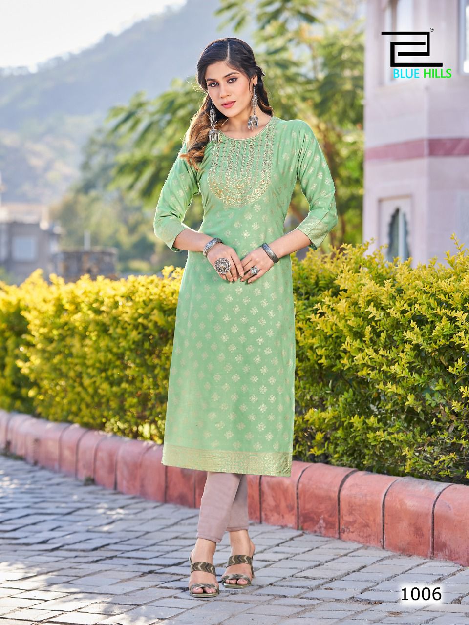 blue hills Freddy rayon decent look kurti catalog