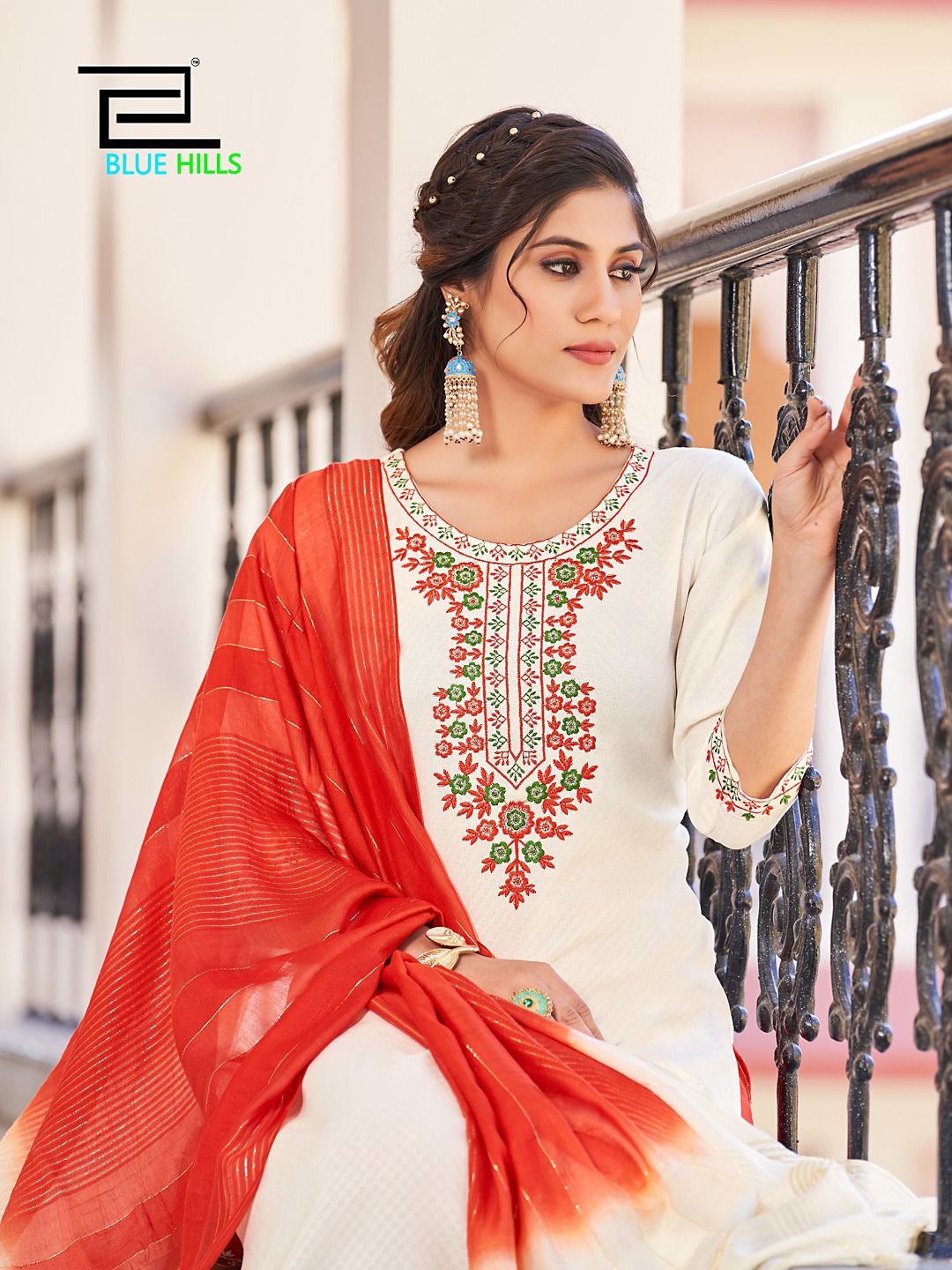 blue hills Skyline VOL 10 viscose decent look top bottom with dupatta catalog