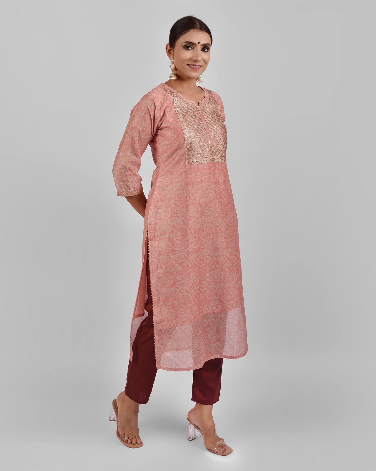 channel 9 sku 1039 to 1042 chanderi attractive look top bottom  size set