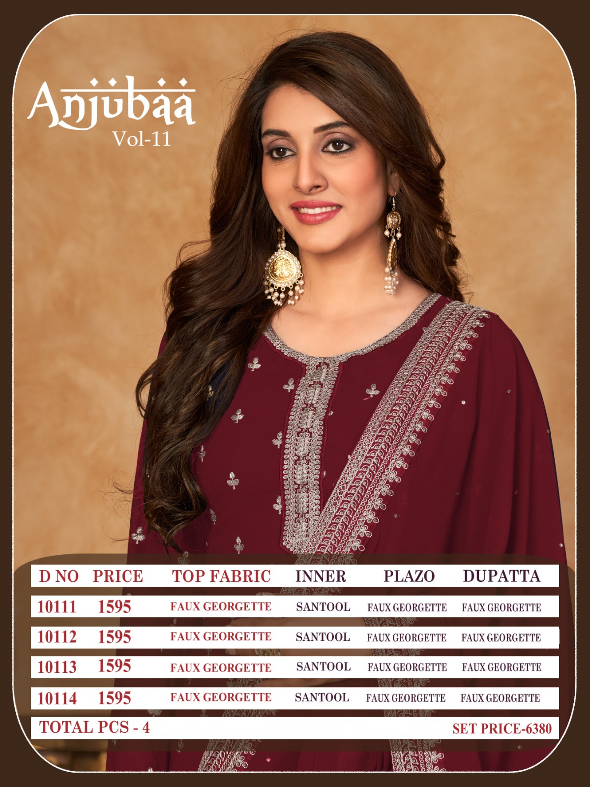 dani Anjubaa Vol 11 georgette catchy look salwar suit catalog