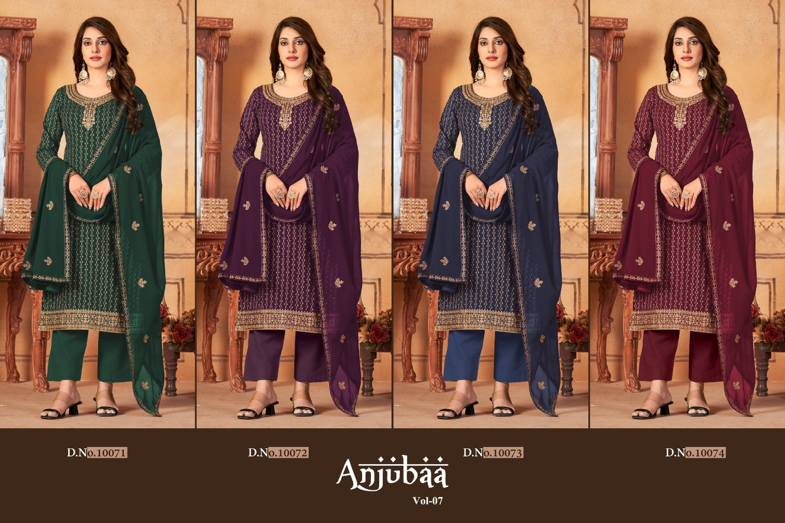 dani Anjubaa Vol 7 georgtte Regal look salwar suit catalog