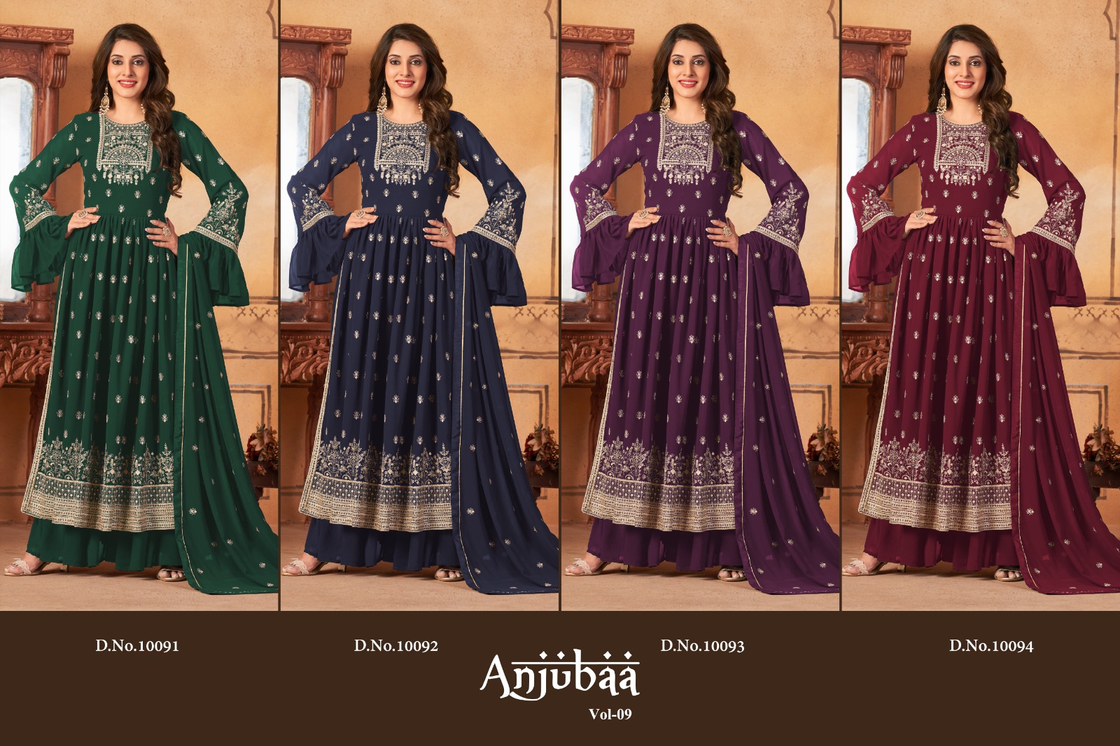 dani Anjubaa Vol 9 georgette catchy look salwar suit catalog