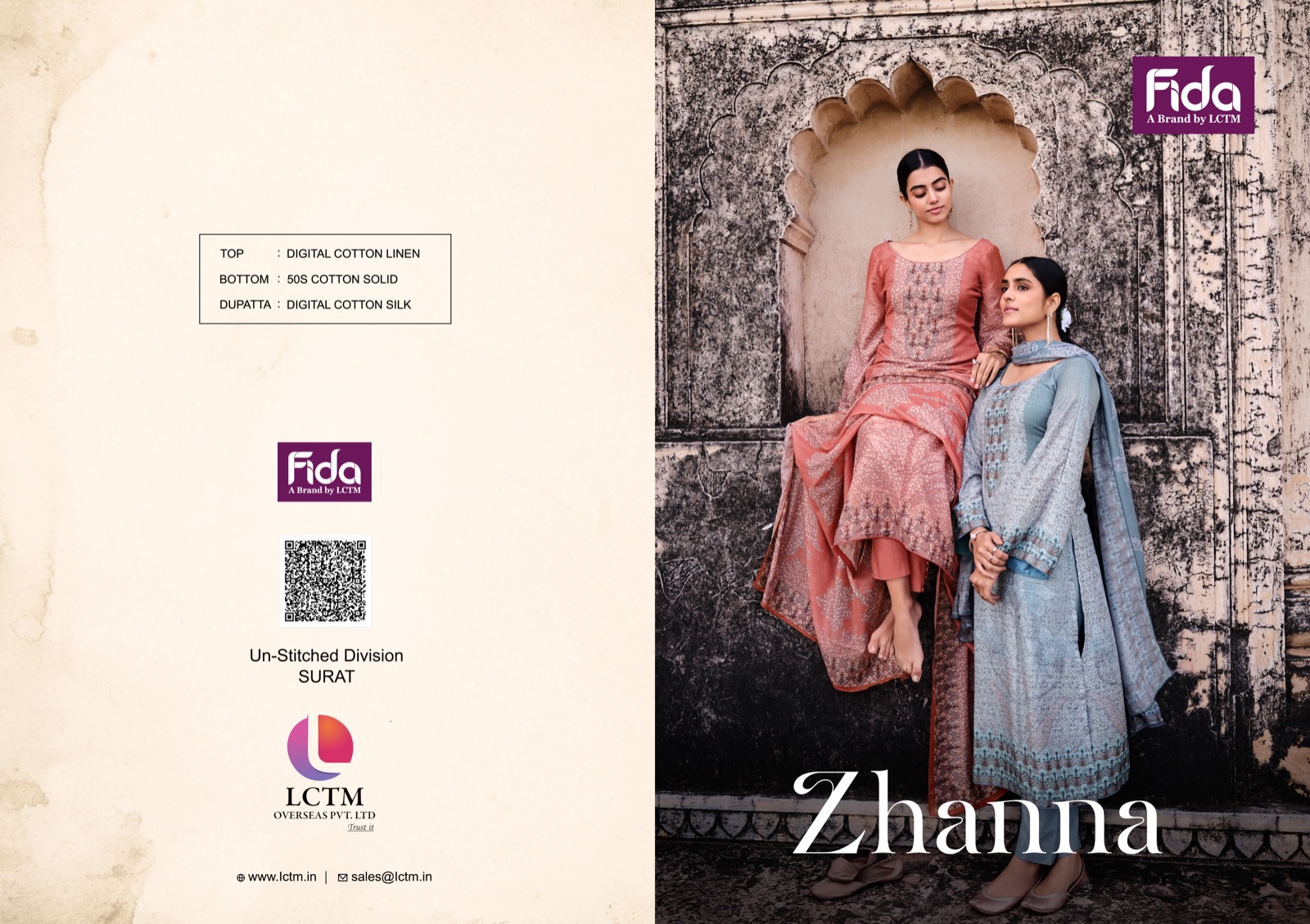 fida zhanna cotton linen innovative look salwar suit catalog