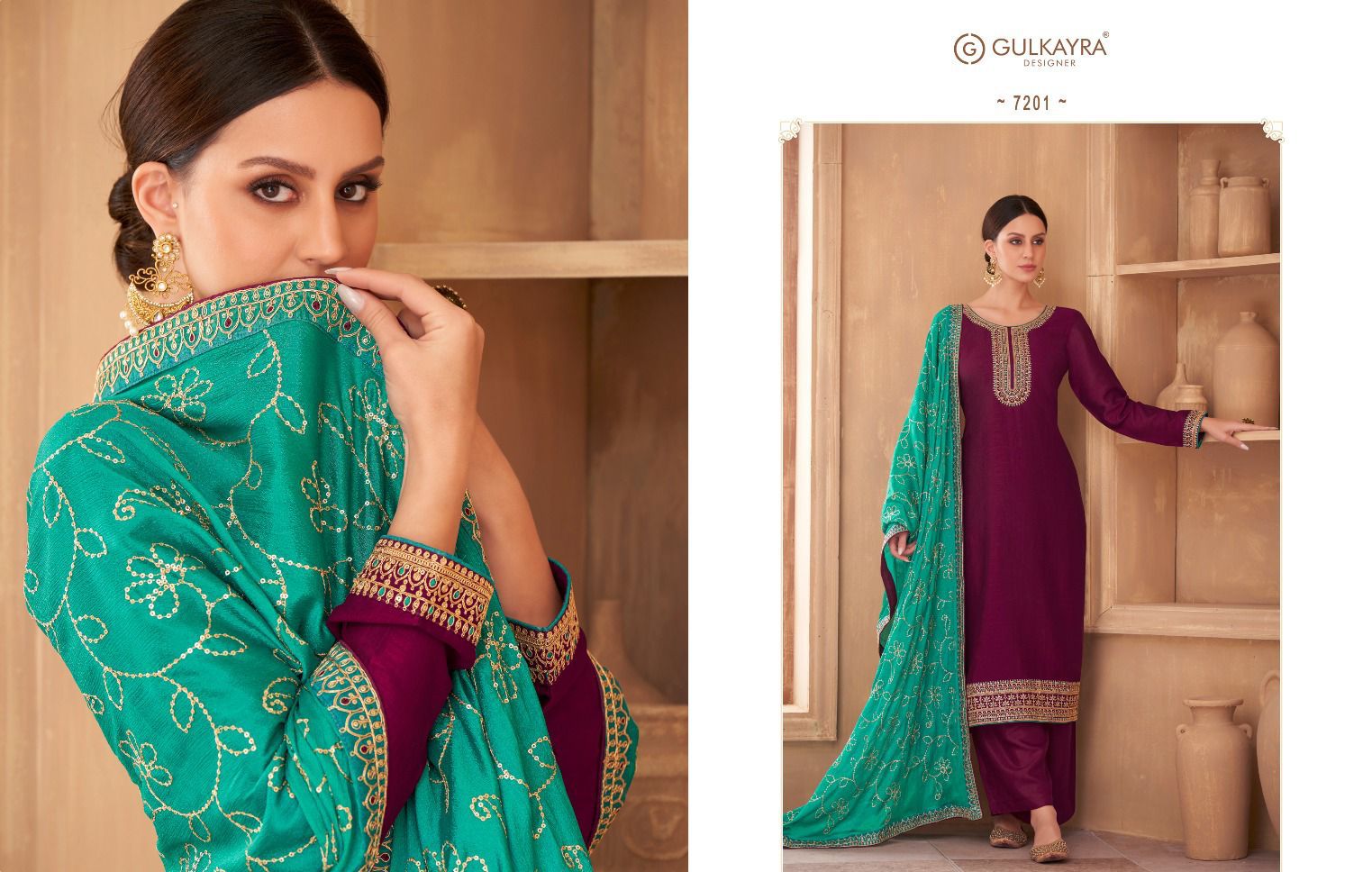 gulkayra designer nayan vichitra silk grace ful look salwar suit catalog