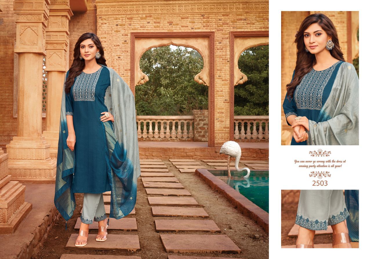 hariyaali srivalli vol 4 viscose attrrctive look kurti pant with dupatta catalog