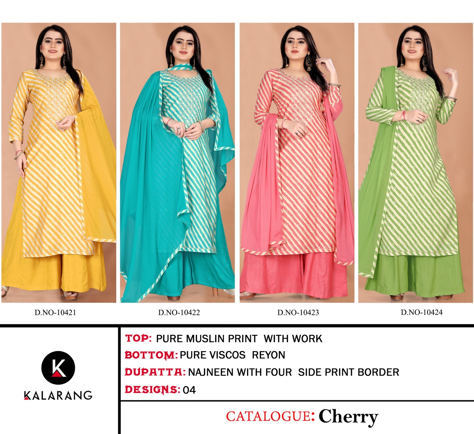 kalarang cherry muslin elegant salwar suit catalog