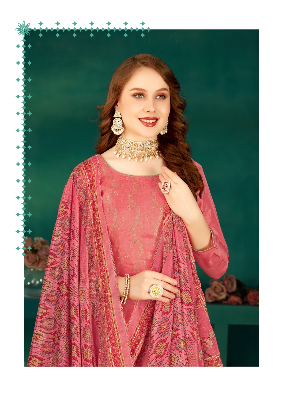 kalarang nirali russian Dola Jacquard gorgeous look salwar suit catalog