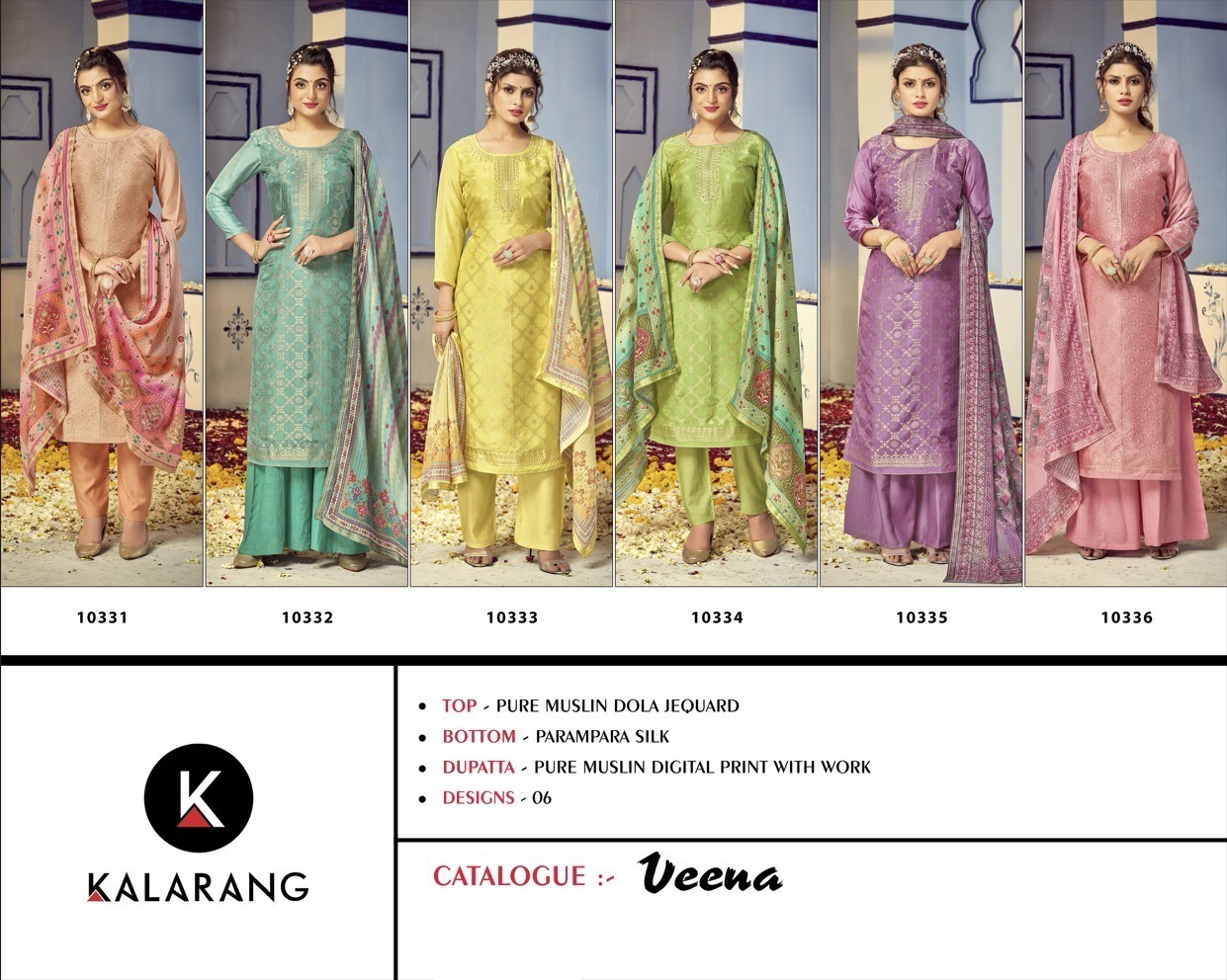 kalarang veena muslin attractive look salwar suit catalog